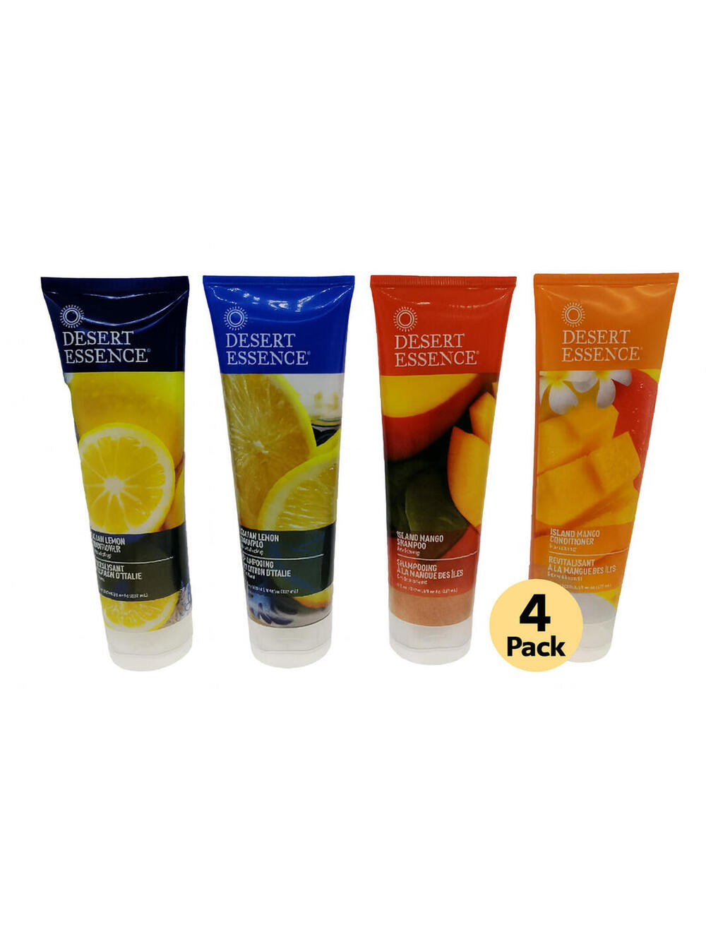 Nourish Your Hair with Desert Essence Italian Lemon & Island Mango (Lot of 4)